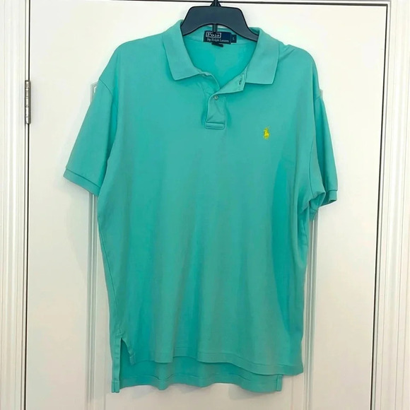 Polo Ralph Lauren 100% Cotton Mint Green Polo Size Large - Picture 1 of 5
